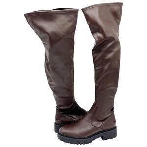Sarto Studio Fera Brown Over the Knee Faux Leather Boot - 8.5M